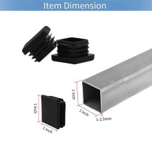 1000Pcs 1 Inch Square Tube End Cap Plastic Plugs Tube End Caps Post Pipe Cap Cover Tubing Insert Chair Glide Plugs