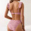 Hoher Damen-Badeanzug mit Plissee und Rüschen,-Rosa S 4