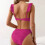 Hoher Damen-Badeanzug mit Plissee und Rüschen,-Rosa S 7