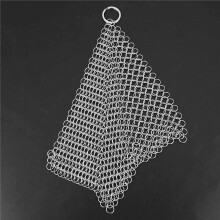 2X Cast Iron Cleaner -Premium 316 Stainless Steel Chainmail Scrubber , 8X6 Inch