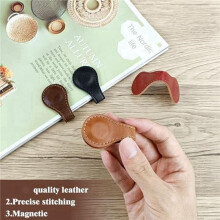 Magnetic Bookmark, 8Pcs Personalized Leather Retro Bookmark Magnetic Page Markers Book Lovers Gift