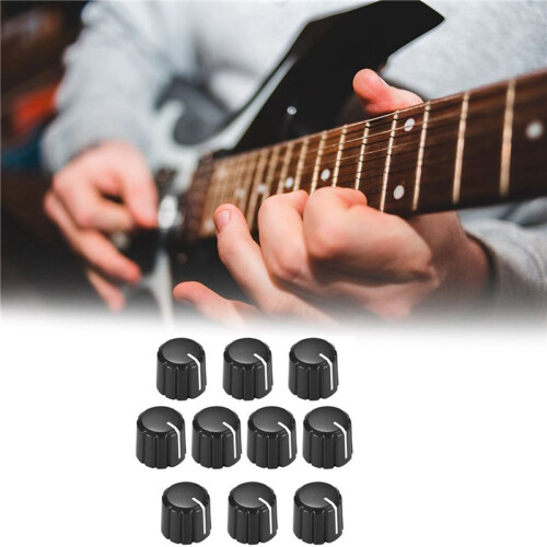 30 Stücke Potentiometer Steuerung Knobs für Elektrische Gitarre Volume Tone Knobs Schwarz D Typ 6mm 2