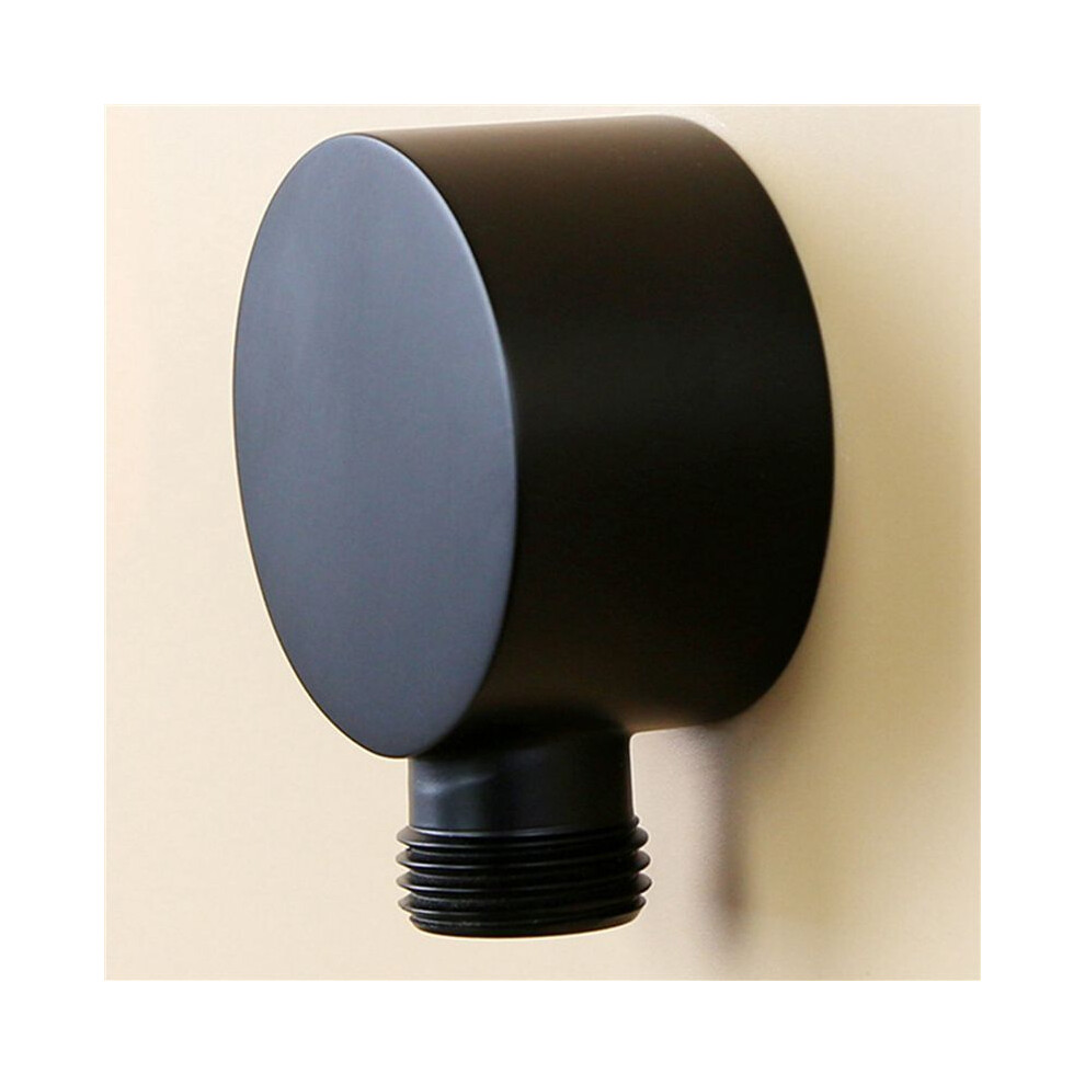 3X Wall Supply Elbow,Brass Round Wall Mount Shower Hose Connector Accessories G1/2Inch Water Outlet For Shower-Black 6031151140790