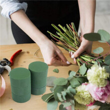 Paquet de Mousse Florale Ronde de 40, Fournitures D'Arrangement de Fleurs de Bloc de Polystyrène de Fleuriste Humide pour Projet D'Artisanat,
