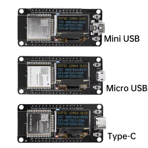 ESP32 ESP-WROOM-32D WIFI  Development Board CH340 with 0.96 OLED Screen Yellow  Display Micro-USB 1
