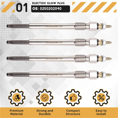 4Pcs Engine Glow Plug 0250202040 ETC8847 for     2.5 TDI  Preheating Plug 1