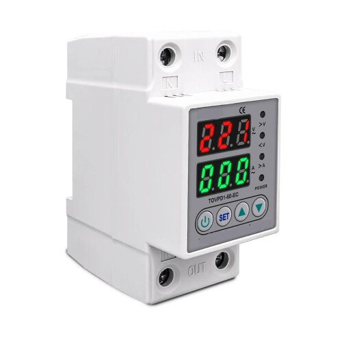 Voltage Protector 230V 63A DIN Rail Adjustable Over and Under Voltage Relay with Surge Protection 2