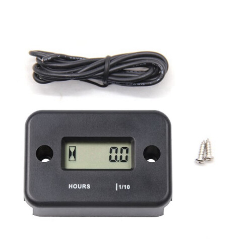4X Waterproof LCD Display Digital Hour Meter Inductive Timer for Bike Motorcycle ATV Snowmobile Engine, Black 2