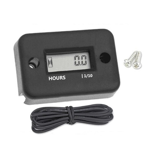 3X Waterproof LCD Display Digital Hour Meter Inductive Timer for Bike Motorcycle ATV Snowmobile Engine, Black 1