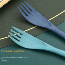 16 Sets Wheat Straw Cutlery, Reusable Portable Travel Utensil Set with Case, Spoon Knife Fork