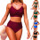 Practical Two Piece Ladies Swimsuit Comfortable-wine p S 3