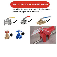 4X Valve Lockout with Padlock for 1/2in-2-1/2in Outside Diameter Pipe - Design Prevents Accidental Activation