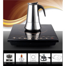 2X Stainless Steel Induction Stovetop Espresso Maker , Italian Style Coffee At Home with Moka Pot in Modern Chrome