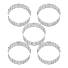 40Pcs 6cm Circular Tart Dessert Stainless Steel Perforation Fruit Pie Quiche Cake Mousse Mold Kitchen Baking Mould