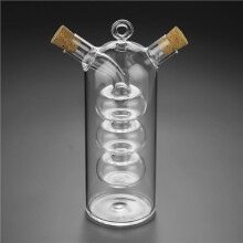 6X Double Layer Sauce Oil Bottle 2 in 1 Vinegar Glass Bottle Condiment Seasoning Sealed Kitchen Storage Bottles Jars