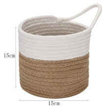 4X Paniers Muraux Petits Paniers en Corde de Coton Paniers Tissés Paniers Suspendus de Rangement pour Organiser des Paniers Ronds pour Plantes, B