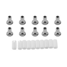 60Pcs Ceramic Tube Sleeves and 60Pcs Metal Connector Adapters for Fiber Optic Visual Fault Locator