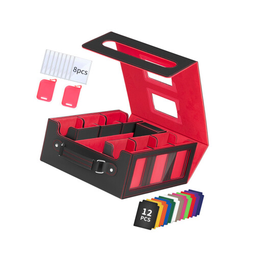 Compacts Travel Friendly Trading Card Storage Case Magnetic-Red