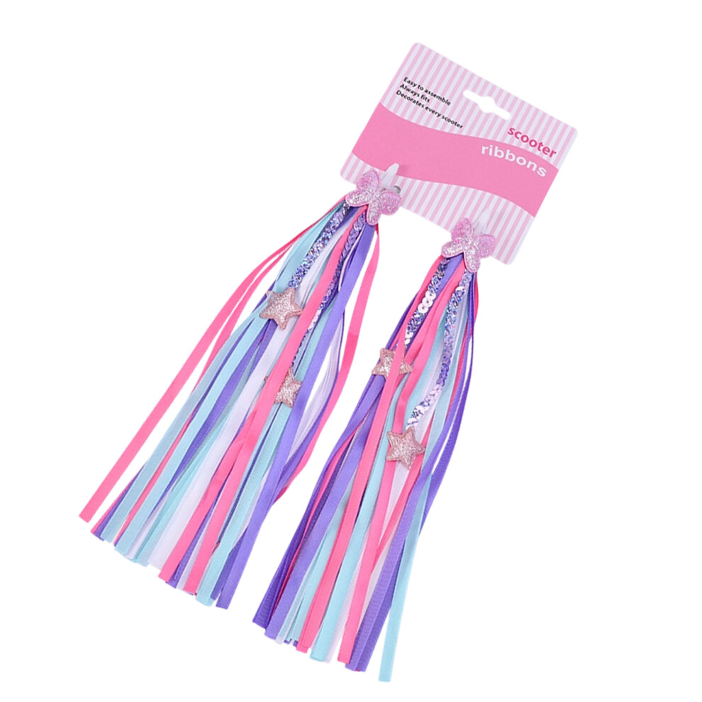 Colorful Bike Tassels Ribbon Scooter Streamers Bicycles-Purple 7627001413979