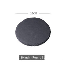 2X Slate Round Cheese Board, Natural Stone Tray for Serving Cheese, Charcuterie, Sushi, Appetizers, and Mor
