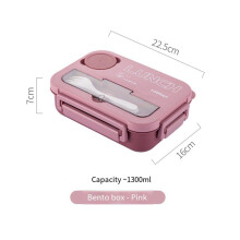 2X Portátil com Divisão de Grade Lancheira Estudantes Escritório Bento Box com Garfo e Colher Microondas Recipiente de Armazenamento de Alimentos B