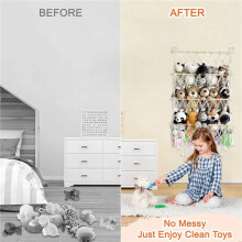 2X 3 Layer Wooden Stuffed Toy Net, Stuffed Animal Net or Hammock, Small Stuffed Animal Toy Storage Net