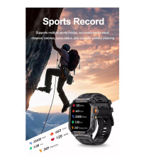 New Military Smartwatch with LED Flashlight for Men Heart Rate Call Waterproof Outdoor GPS Sports Watch A