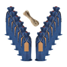 Sacchetto di Vino Riutilizzabile nel Tela, Sacchetti Regalo Bottiglia di Vino da 12 Pezzi con Coulisse, per Regalo, Natale, Matrimonio, Compleanno,