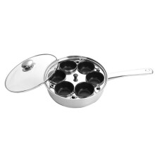 Egg Poacher Pan Stainless Steel Egg Steamer Universal Induction Cooktop Egg Steamer Frying Pan for Breakfast Steamed Egg