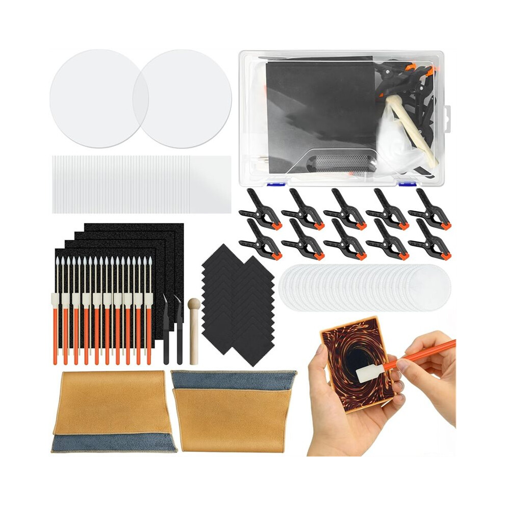 Trading Card Cleaning Kit,Card Grading Flattening Kit For Collectors Collectible,Cards Restoration Repair Fix Kits Bent Black 6032724637686