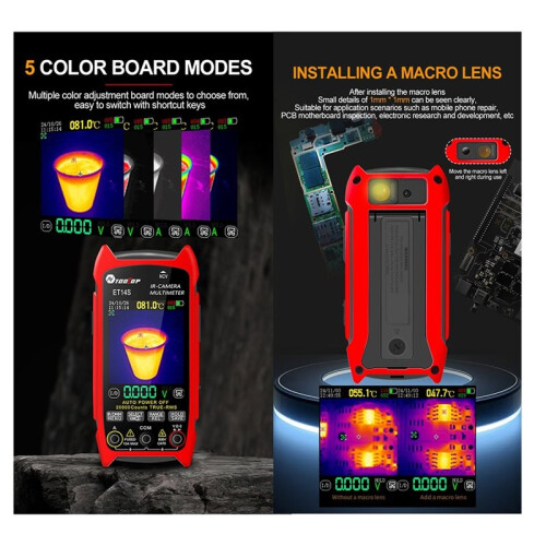 TOOLTOP ET14S 2.8inch Thermal Imager AC/ Current Voltag Multimeter ISR IR Camera Pipeline Heating Electronic Inspect