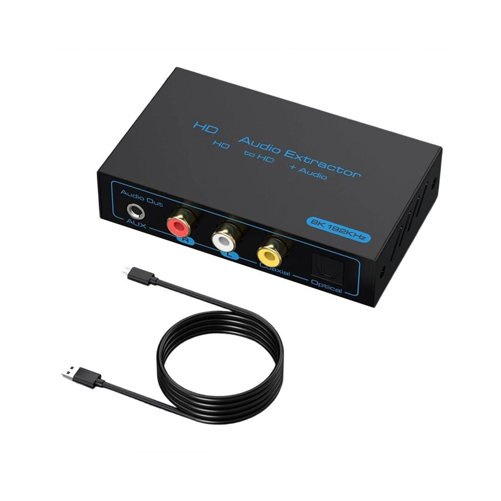 8K 60Hz Audio Extractor 4K 120Hz -Compatible To Optical Coaxial Aux Converter Supports Hdcp Digital Dts 5.1 Edid 4712013118349