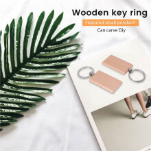 Llavero de Madera en de 40 Piezas, Llave de Grabado Rectangular, Llaveros de Madera Diy, Etiquetas para Llaves Que Pueden Grabar Regalos Diy