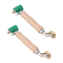 Silicone Seam Roller with Brass Wheel and Wood Handle for PVC Welding Green