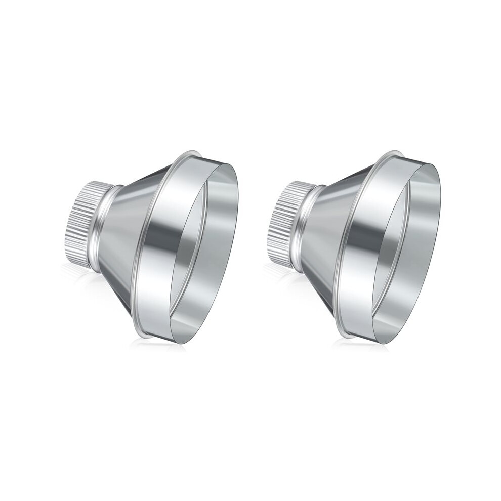 2Pcs 8 Inch To 4 Inch Duct Reducer Increaser Galvanized Steel Air Duct Adapter Round Crimped Pipe Connector 6032583343742