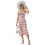 Comfortable Long Skirt Breathable Polyester-oran1ge white M 1