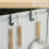 4X Multi-Purpose Hooks Kitchen Cabinet Door Back Hook Hanging Rack Clothes Coat Hat Towel Hanger Storage Hook White 4