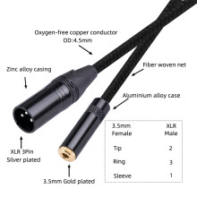 Spina XLR 3 Pin Maschio a 3,5 Mm TRS 1/8 di Pollice Femmina Adattatore Audio Stereo Microfono Cavo di Prolunga, 1 Piedi / 0,3 M