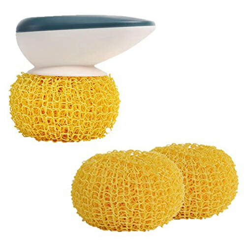 Cleaning  Kitchen Cleaning Tool Pot Washing and Dishwashing Brush with 2 Replaceable Balls