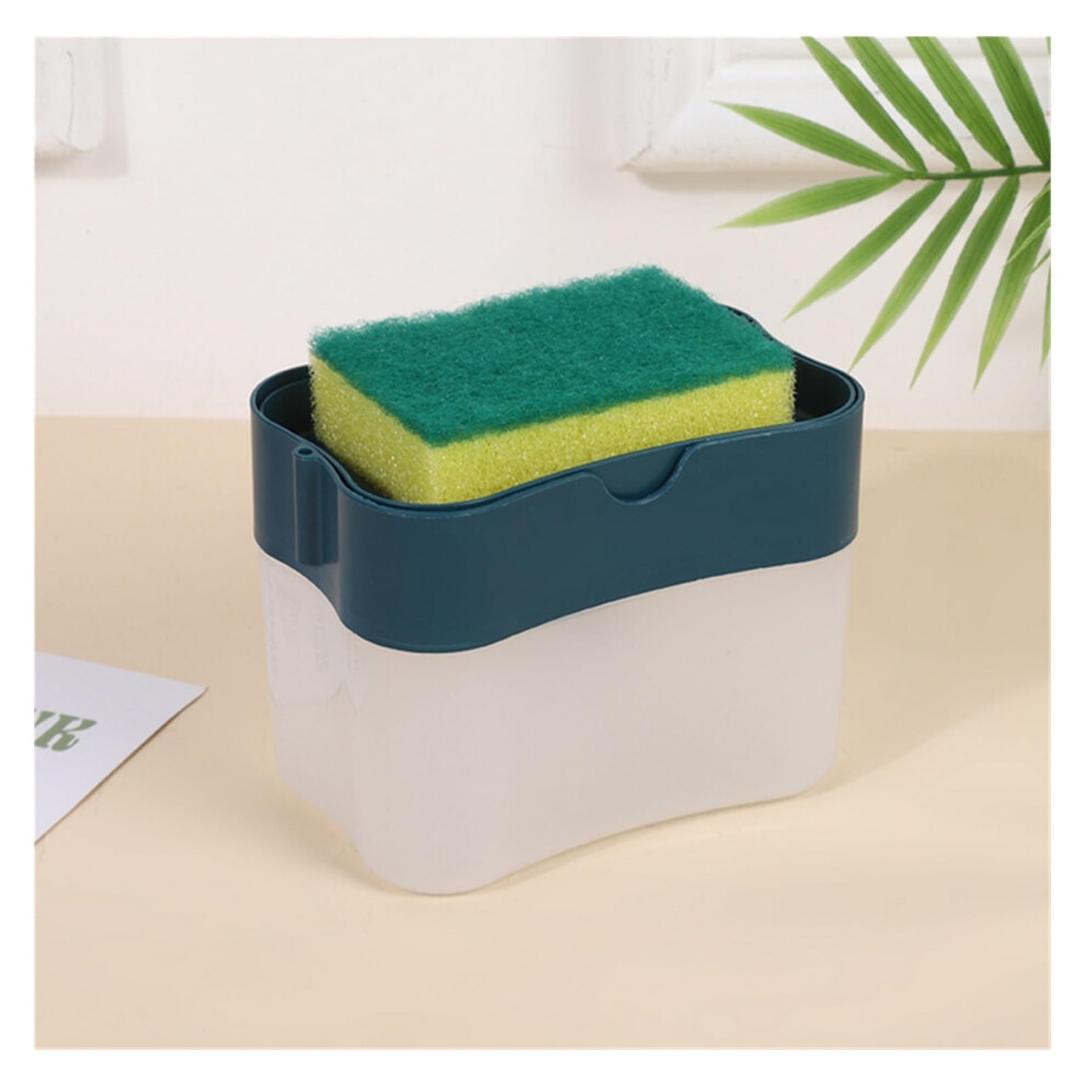 2 In 1 Dish Soap Dispenser With Sponge Holder Space Saving Kitchen Sink Organizer Blue 9455672072410