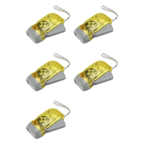 5X 3 LED Dynamo Wind  Flashlight Torch Light Hand Press Crank NR Camping 1