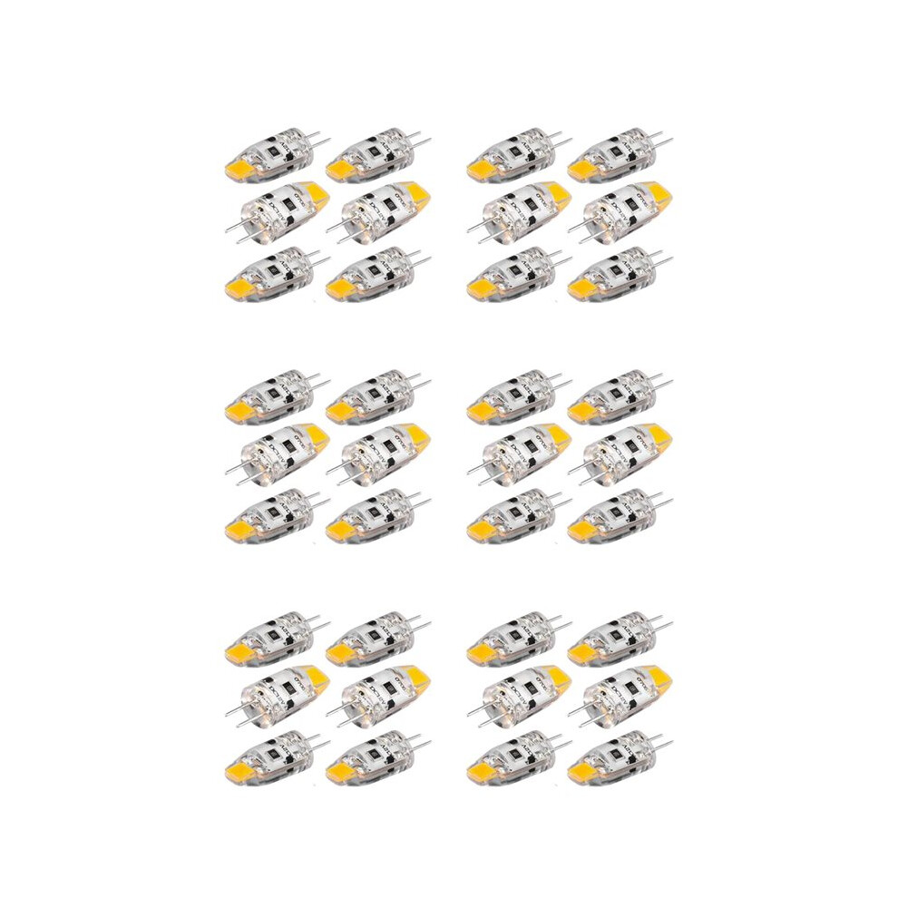 36Pcs G4 Led Bulb 12V Dimmable Cob Led G4 Bulb 1.5W 360 Angle To Replace 15W Halogen Lamp (Warm ) White 6031542836110