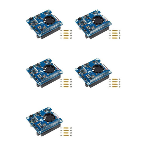 5X Waveshare POE HAT (C) for Raspberry Pi 4B/3B+, Power over Ethernet HAT, Support IEEE 802.3Af/At-Compliant Network