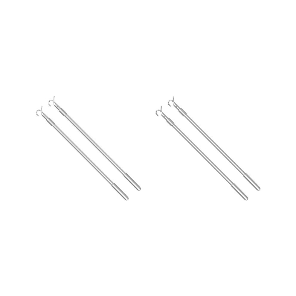 Easy Pull Telescopic Draw Blind Tilt Wand, 13-24In Length Adjustable Blinds Rod, Down & Clothes Hanger Hook Pole 4Pcs 4712294046027