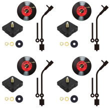 4X DIY Retro Mute Movement Record Wall Clock Movement Acrylic Quartz Clock Movement Flower Needle