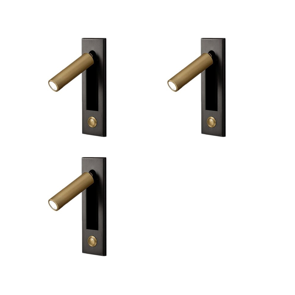 3X Reading S,Headboard Wall Reading Recessed Push Wall Lamps For Living Room, Bedroom Gold Light/Black 6031559374049