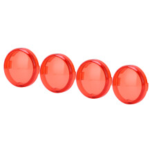 4pcs Motorcycle Turn Signal Light Lens Cover ABS 6cm Red Universal