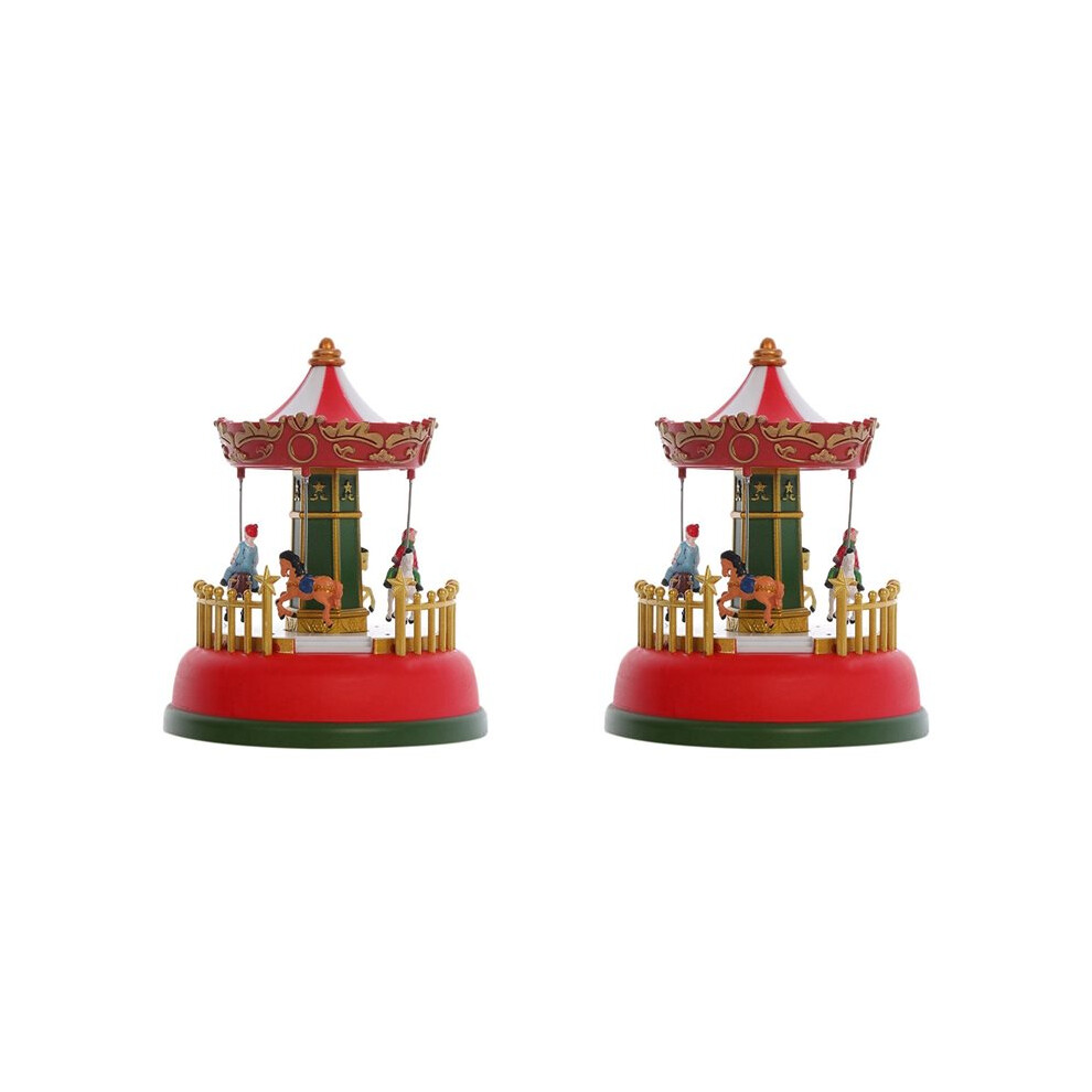 Photos - Other Transmission Components 2X Illuminated Village Wheel Christmas Houses Village Displays LED Lights Musical Miniature Statue Decorations A