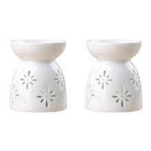 2X Diffusore nel Ceramica Bruciatore un Candela Diffusori nel Ceramica un Combustione di Oli Essenziali Lampada Aromatica - Fiore