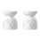 2X Ceramic Diffuser Candle Burner Ceramic Burning Essential Oils Diffusers Aromatic Lamp -Flower 1